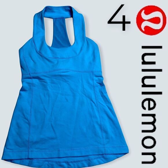 Lululemon Scoop Neck Blue Tank Workout Racerback sz 4 - Picture 1 of 7